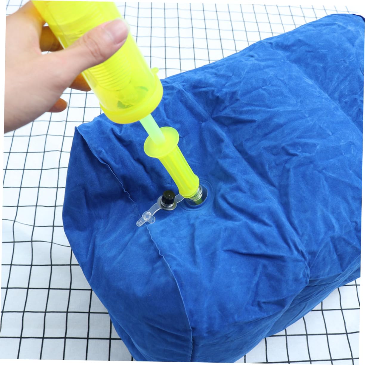 Unomor Inflatable Air Pillow Train Recliner Leg up Relax Pad Foot Rest Pillow Footrest Relax Pad Blue