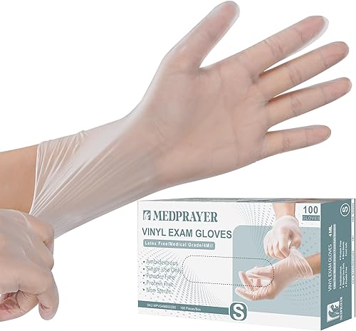 Miniatura 2 de Guantes de examen de vinilo  Guantes desechables sin látex ni polvo para limpieza, protección de manos y uso seguro para alimentos, 4 mil