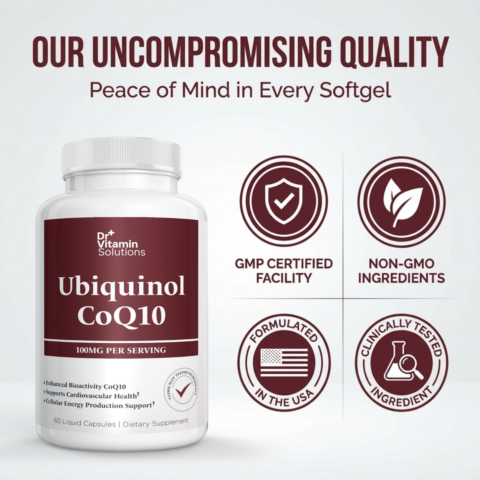 Ubiquinol CoQ10 100mg, Coenzyme Q10 Active Form, Heart Health Support — Amazon image 5