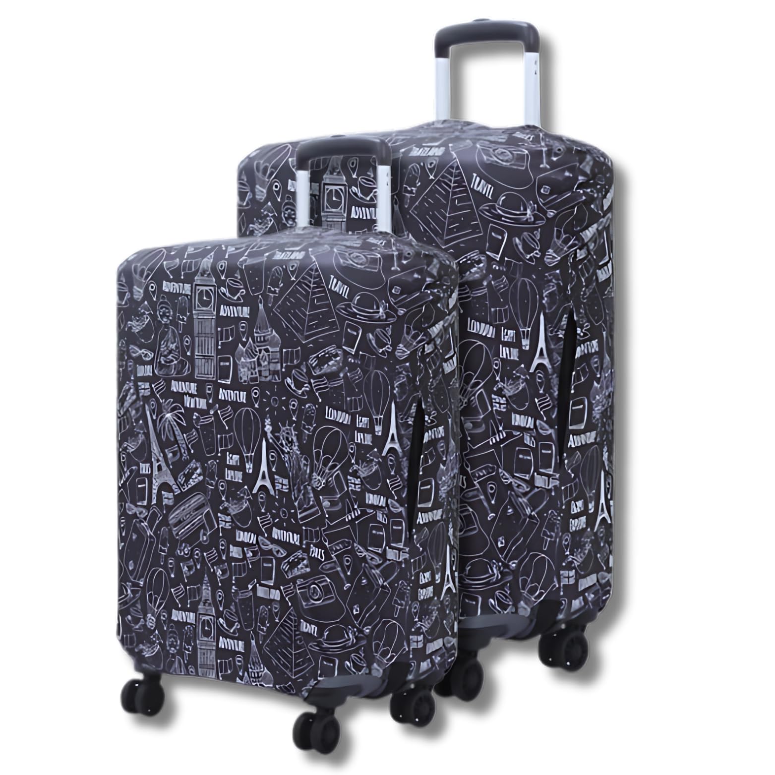 Elastic Polyester Dust Protector Luggage Covers Set of 2 (Medium, Large, Multisize) (Travel Accessories, Traveler Design)-image-40
