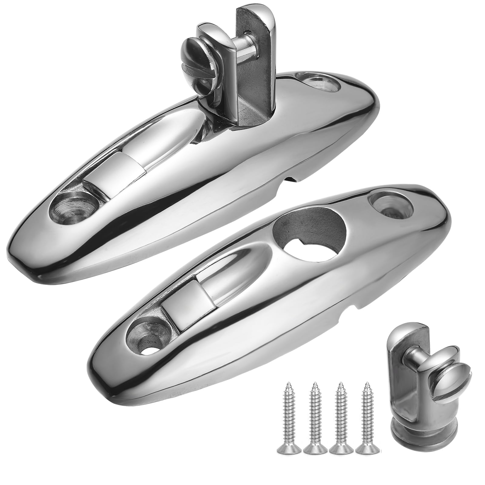 DIALESHU Quick Release Boat Bimini Top Swivel Deck Hinge 316 Stainless Steel, 360 Degree Swivel Deck Side Mount Hinge, Include Screws(Pack of 2)