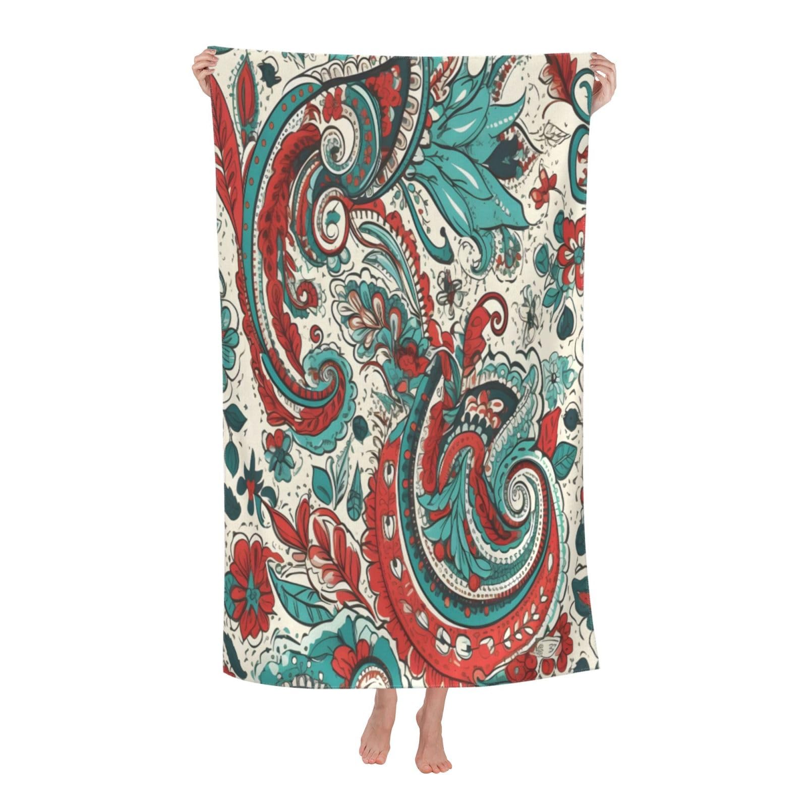 LSRCPD Beach Towels Bohemian2 Sports Gym Travel Yoga For Women Adults 80X130Cm
