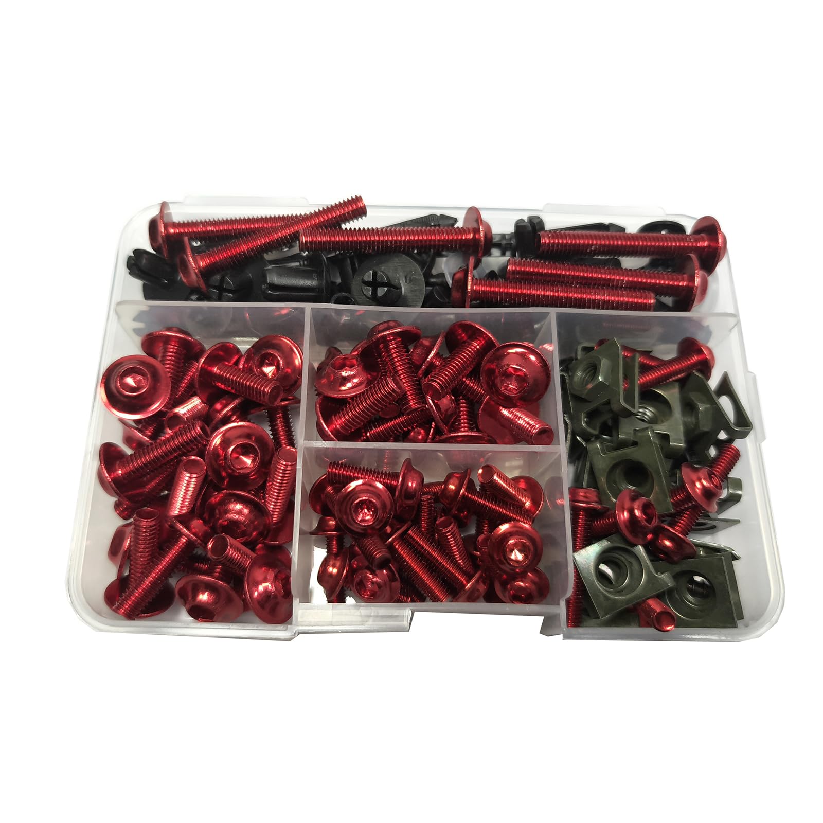 210pcs Motorcycle Fairing Bolts Kit for Sportbike Red