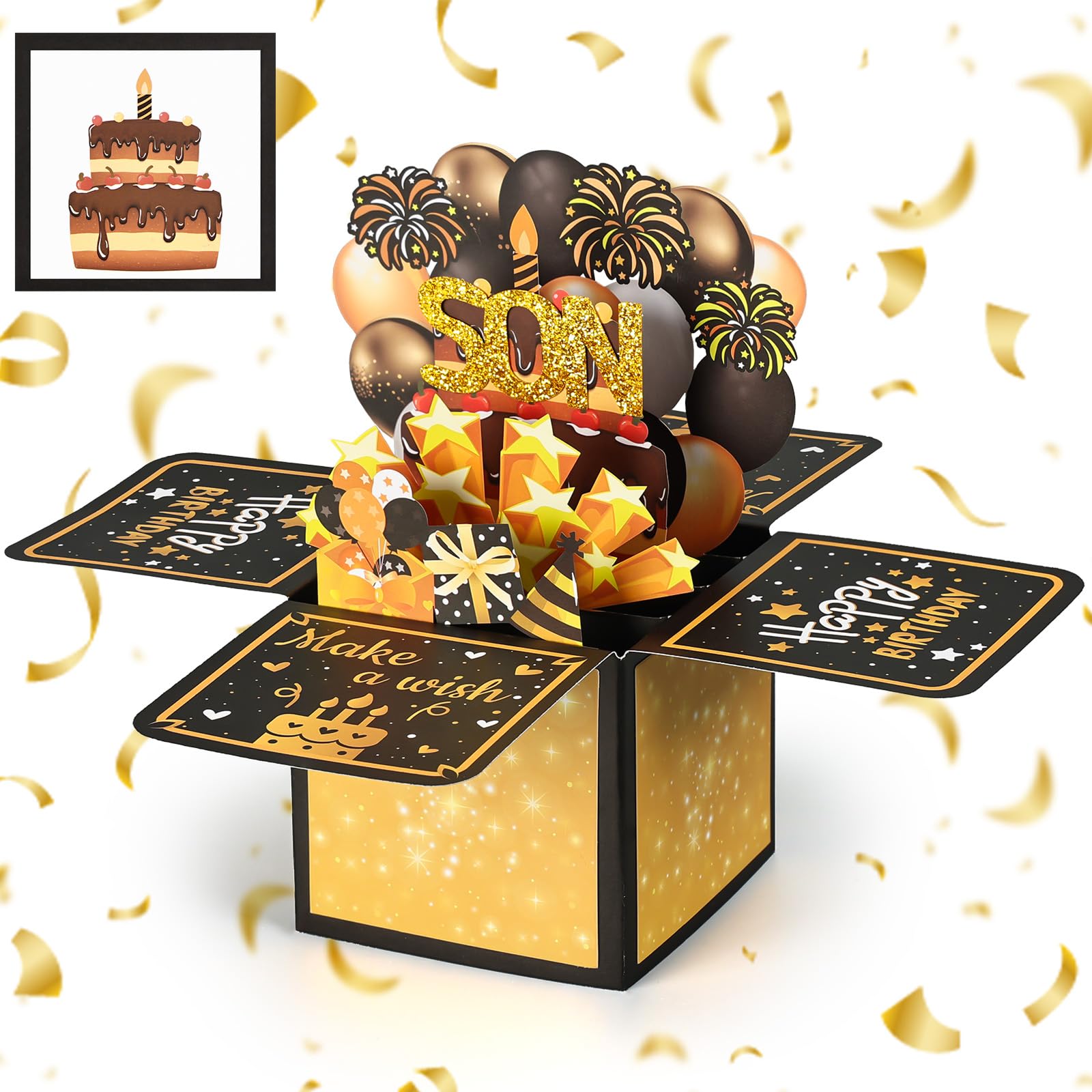 Joyoldelf Son Birthday Cards, 3D Pop Up Birthday Card for Son from Dad, Birthday Greeting Cards for Boys, Sons Birthday Gifts Personalised Pop-Up Gifts Ideas From Mum
