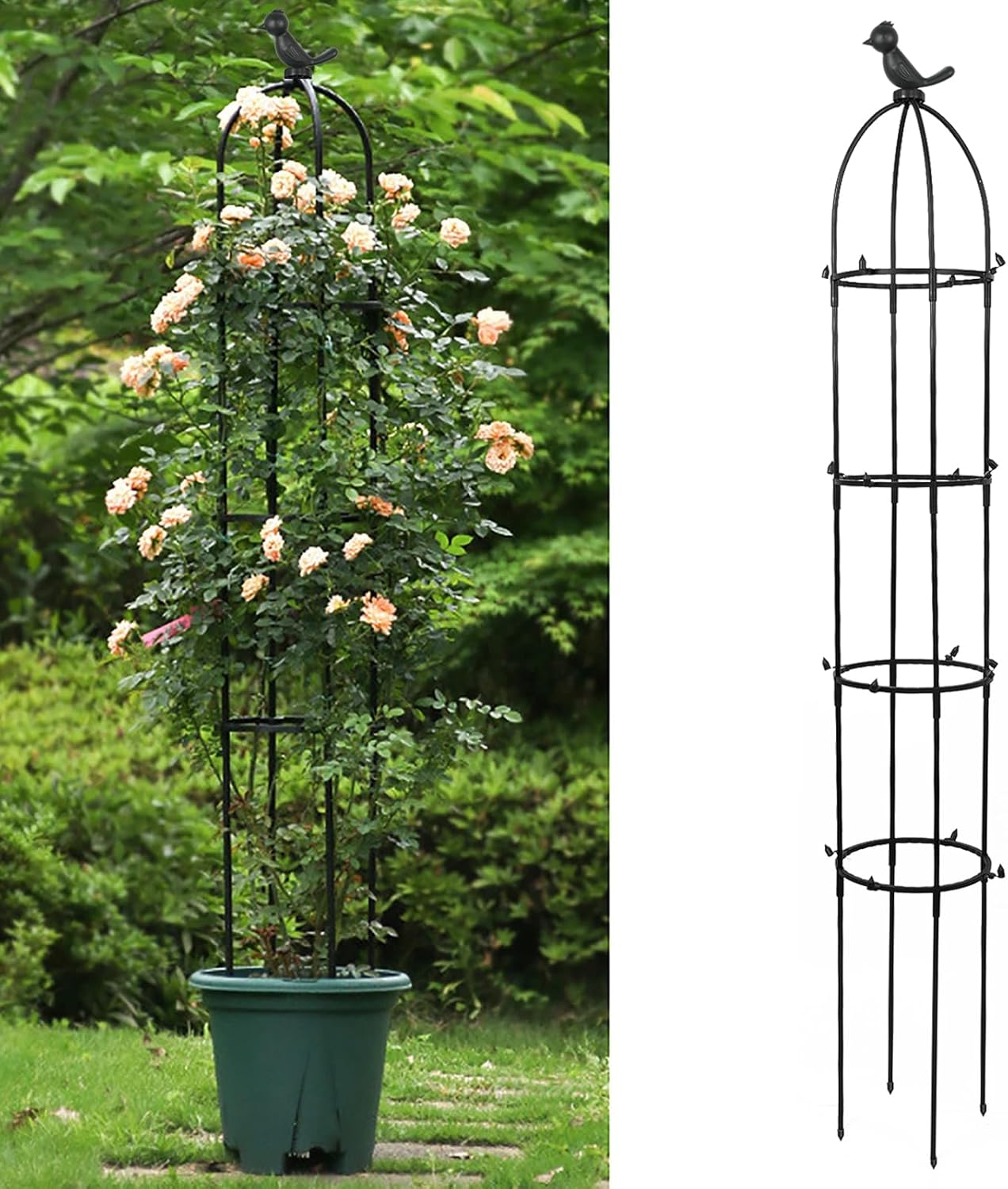 Tuinklimhulp, plantenklimrek, plantenondersteuning, klimframe, plantenkooien, bloemenstandaard, standaard voor het modelleren van planten voor groene planten, pioenrozen, hortensia’s (A)