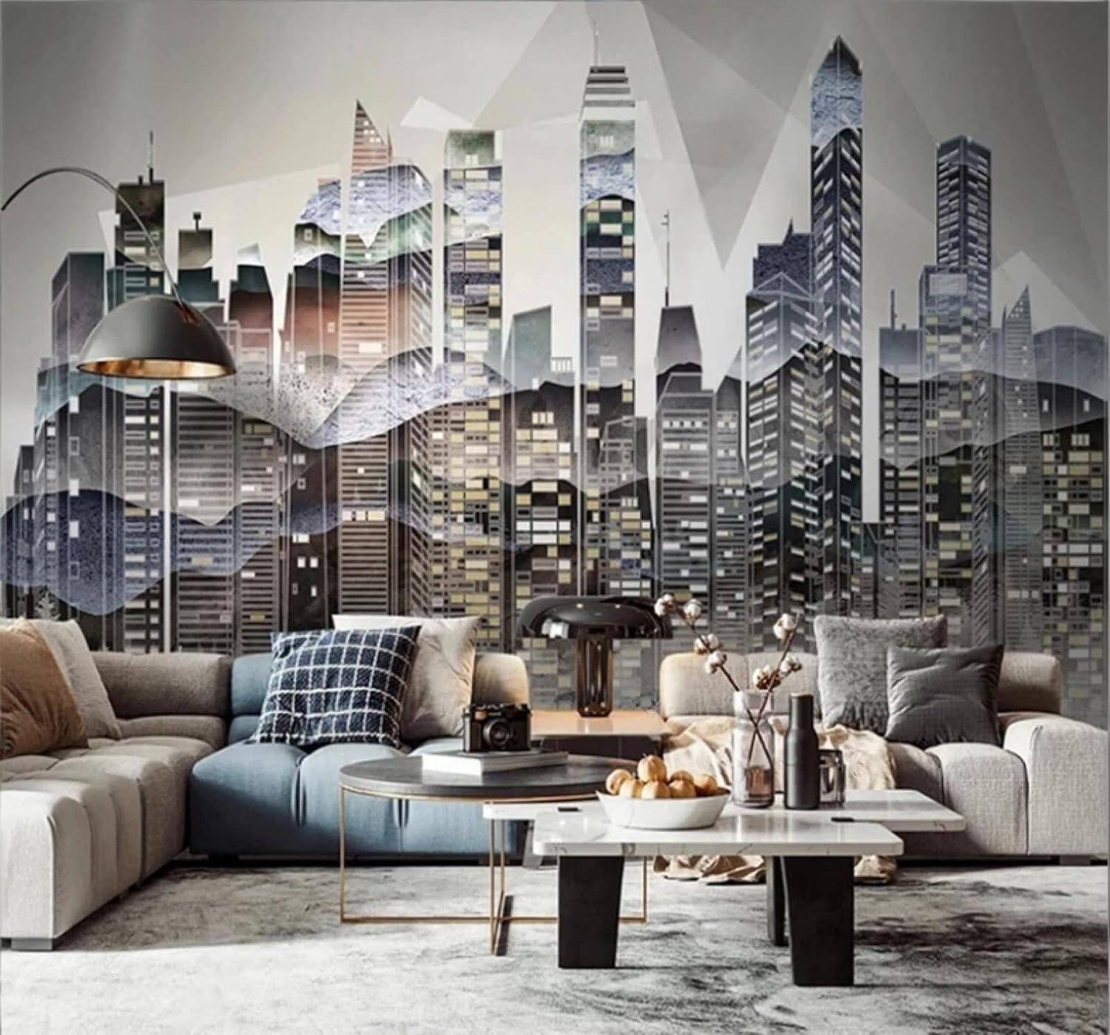 XLMING Minimalist Abstract Ink Urban Architecture Patterns 3D Wallpaper Luxury Home Dining Decor Paste Sofa Living Room The Wall for Bedroom Mural-200cm×140cm