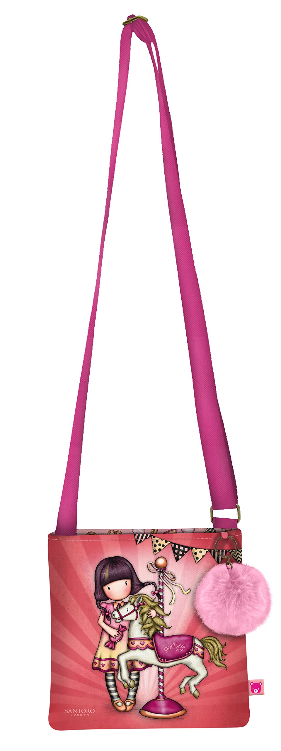 Safta, Borsa A Tracolla Piccola Gorjuss Fairground Carousel 21 X 20 X 1,5 Cm Unisex-Bambini E Ragazzi, Multicolore, Talla úNica-image