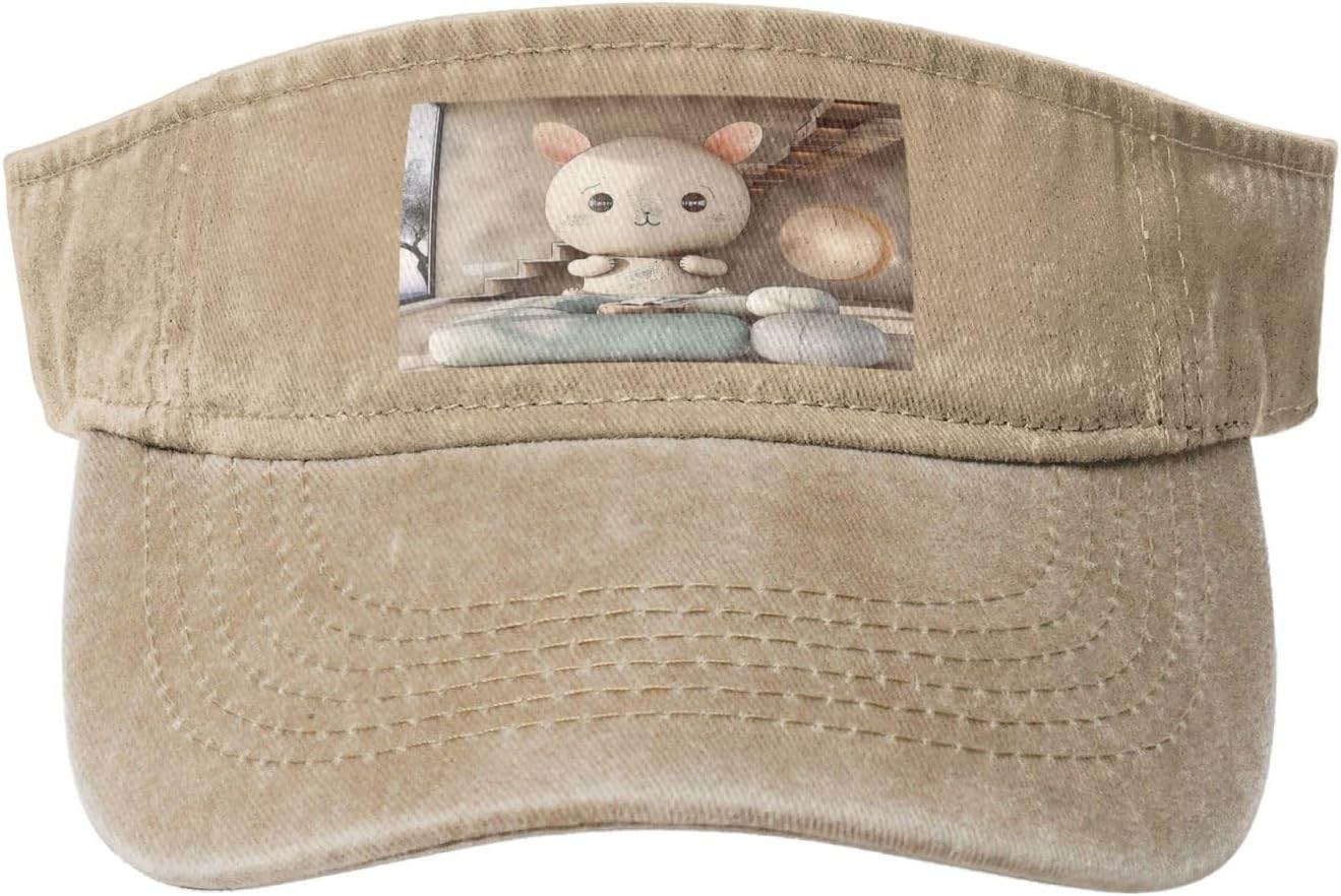 Sun Hats for Men Women Summer Sport Empty top Baseball Cotton with for Beach, Summer, Cute Puppet Black