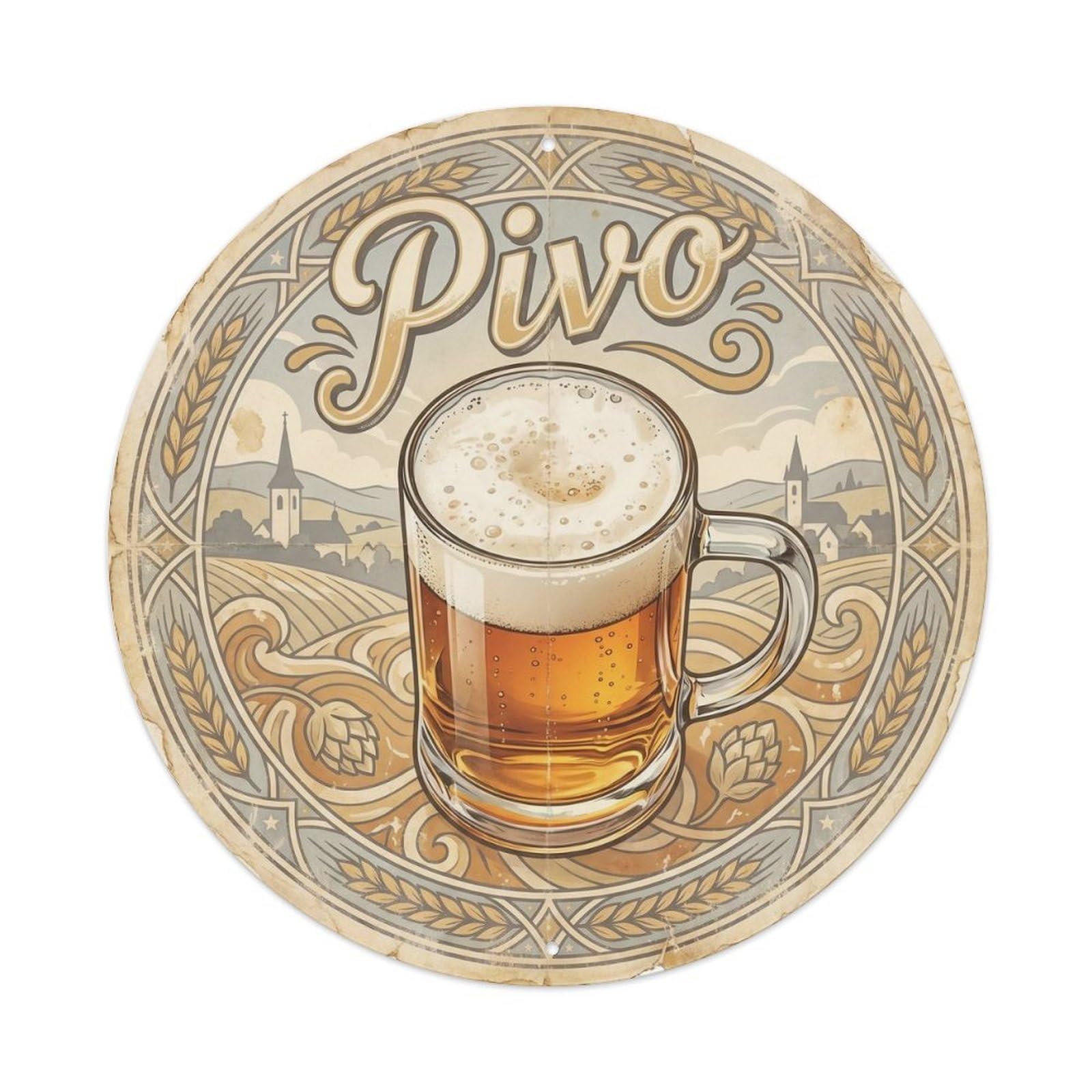 Central Europe Beer Lager Mug Taproom Classic Diner Metal Tin Sign