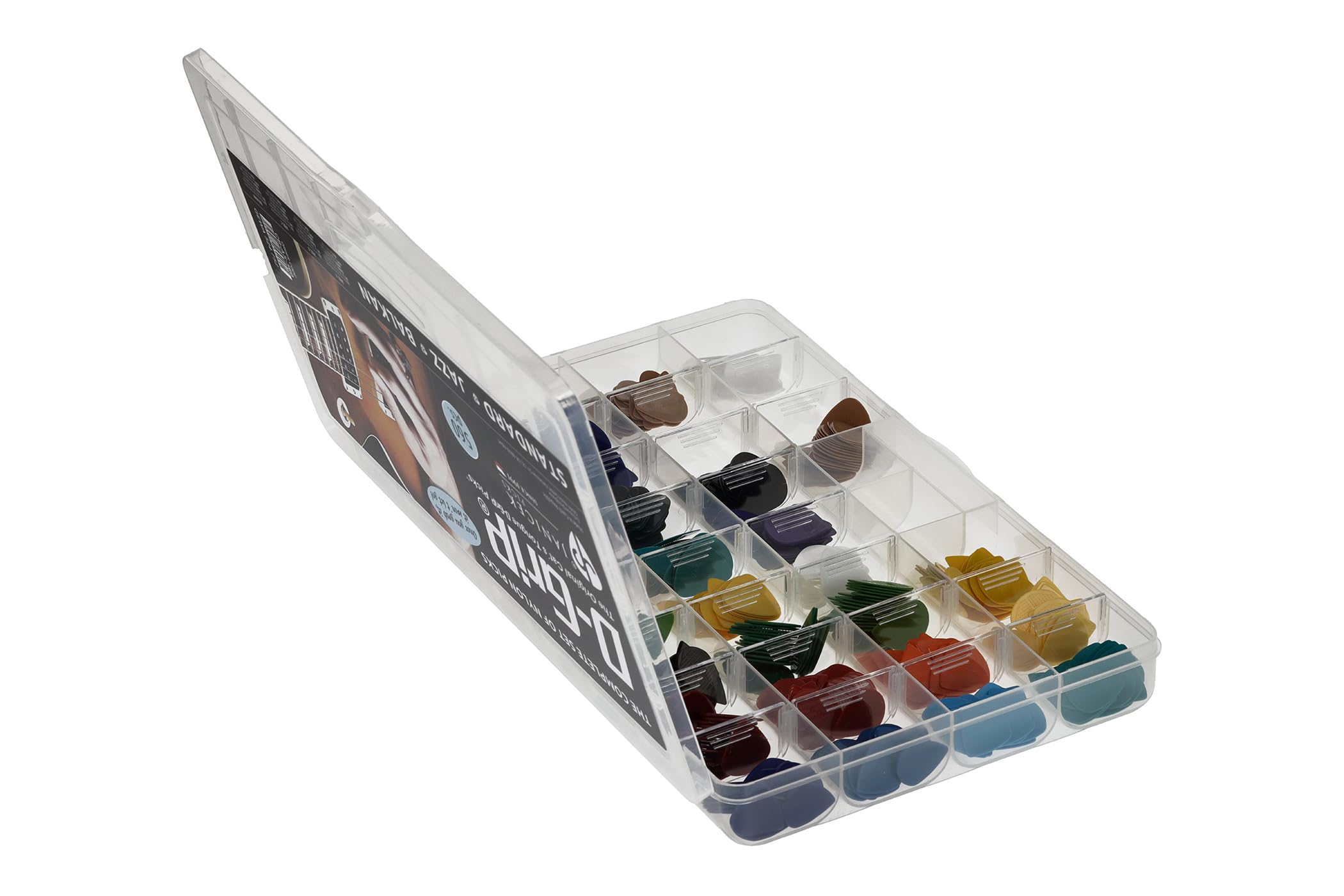 Plettro - Janicek Nylonpicks - Scatola assortita Standard 351, Jazz A, Jazz B, Jazz C, Balkan - 560 pezzi - 28 x 20 pezzi - Tutte le varietà - Tutti gli spessori - prodotto in Repubblica Ceca
