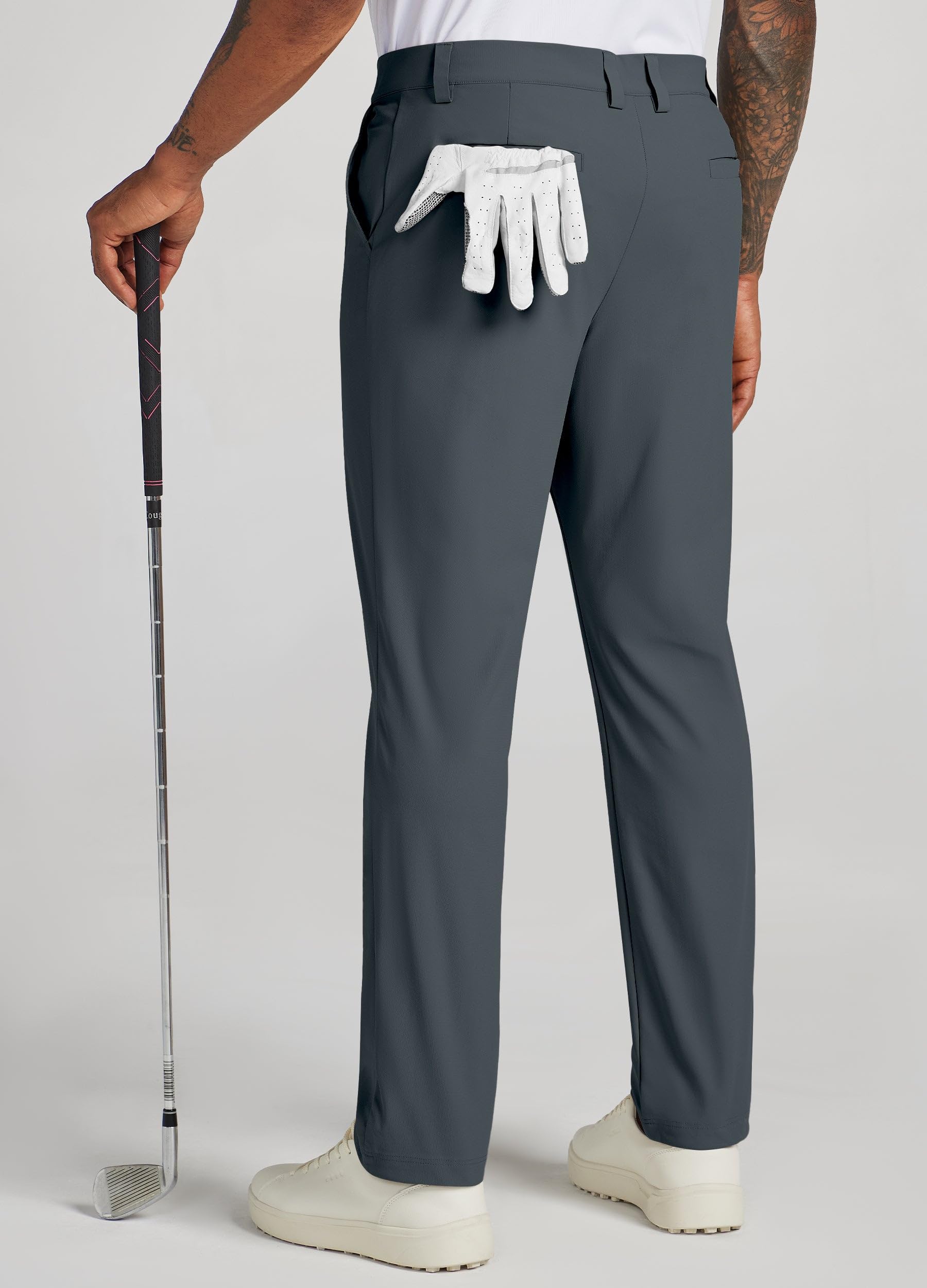 WILLIT Pantalones de golf para hombre Pantalones elásticos Pantalones de jogging Pantalones de trabajo de secado rápido Pantalones de oficina Pantalones casuales con 4 bolsillos 30"/32"/34"