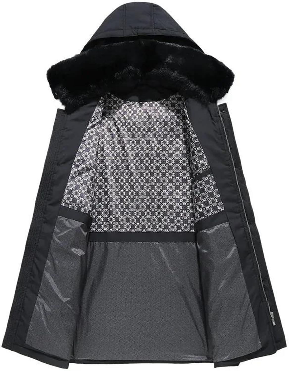 Men's Goose Down Jacket Long Winter Coat Waterproof Warm Parka Fur Collar Hooded Outdoor Puffer Thermal Outerwear