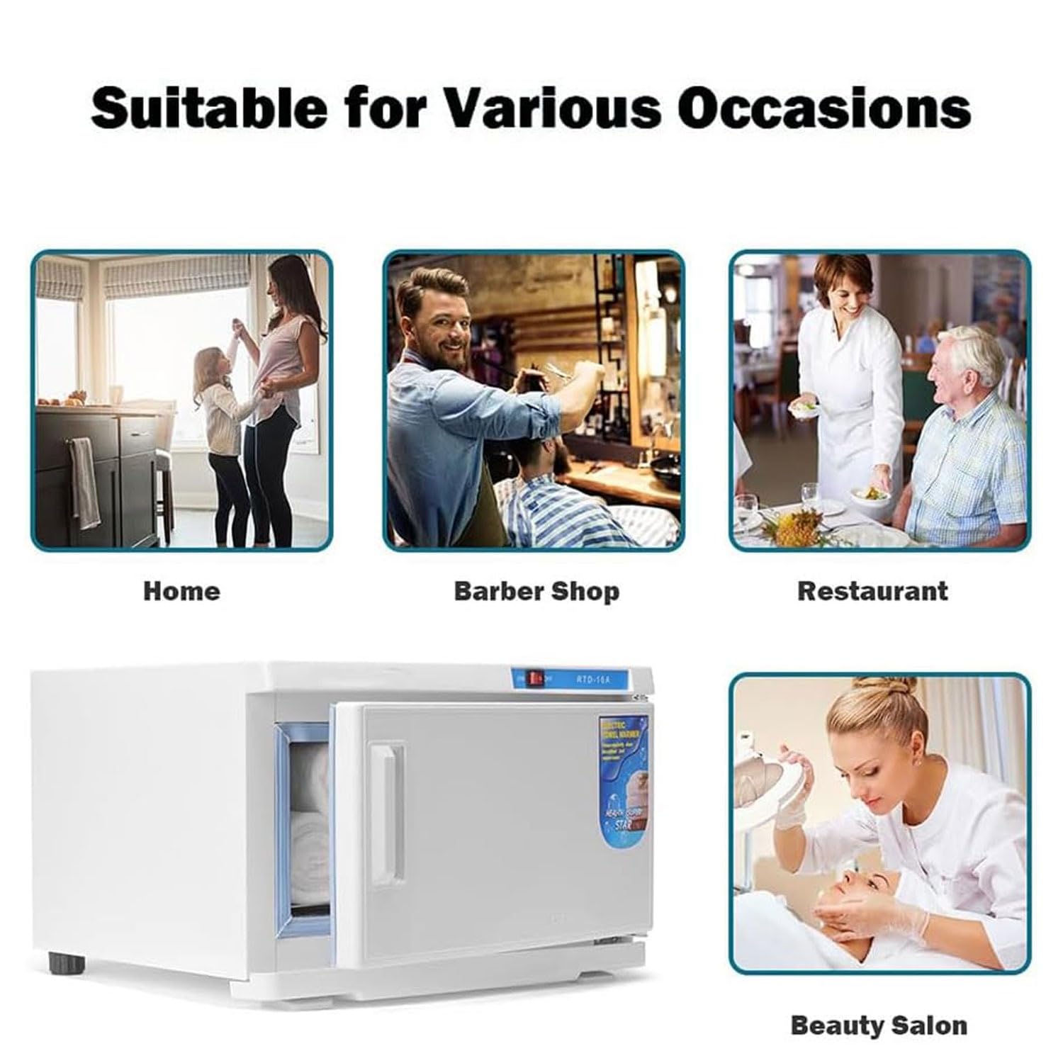 Calentador de toallas de gran capacidad de 25 litros/50 litros, calentador de toallas con calefacción UV, desinfección con bandeja de goteo de agua extraíble y pies antideslizantes, para salón de
