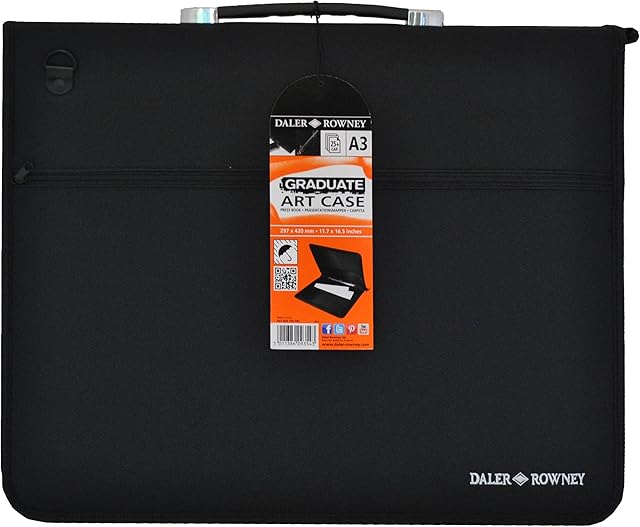 Daler-Rowney Graduate A3 Art Case, Artist Luggage, Space for 20 Sleeves, Weatherproof, Ideal for Students