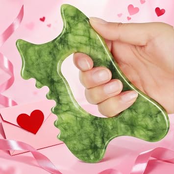 6-in-1 Jade Stone Body Gua Sha Facial Tools - Lymphatic Drainage Tool, Face Sculpting Tool & Acupressure tool - Body Guasha Tool, Trigger Point Massage Tool for Fascia Massage Valentines Day Gifts