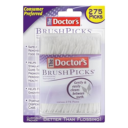 The Doctor's BrushPicks - Palillos interdentales, 275 púas (paquete de 2)
