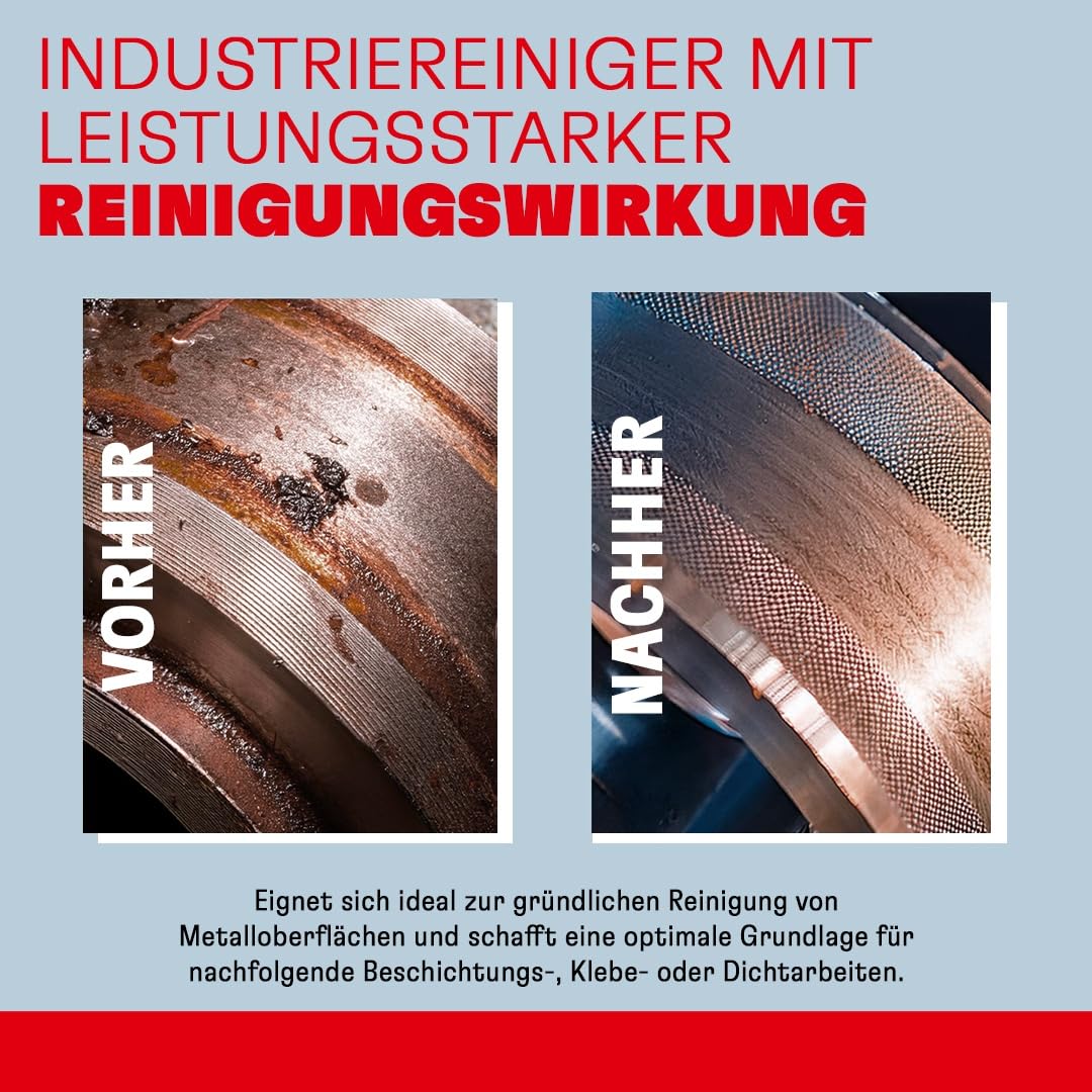 TEROSON VR 10, Reinigungsmittel zur Vorbehandlung von Klebeflächen, Bauteilreiniger auf Basis von Waschbenzin, Auto-Reiniger für Fahrzeugscheiben und -teile, 1x1l