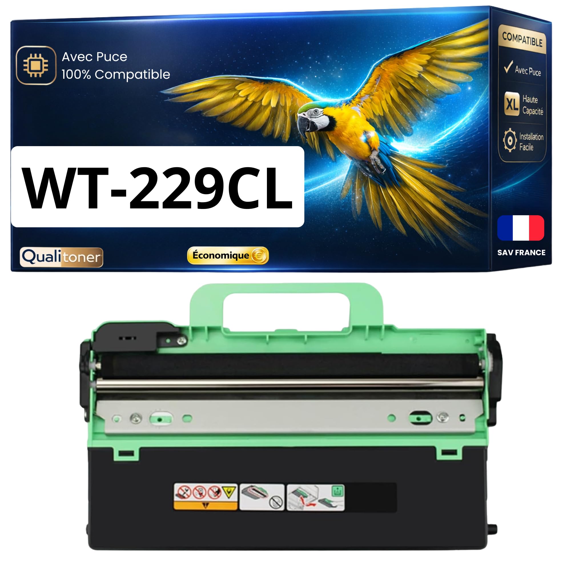 Bac de récupération de Toner usagé Compatible Brother WT229CL 50000 Pages