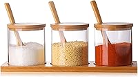 Vista 1 de FANTESTICRYAN Juego de 3 recipientes elegantes y simples para condimentos, caja de recipiente de vidrio decorativo para almacenar condimentos