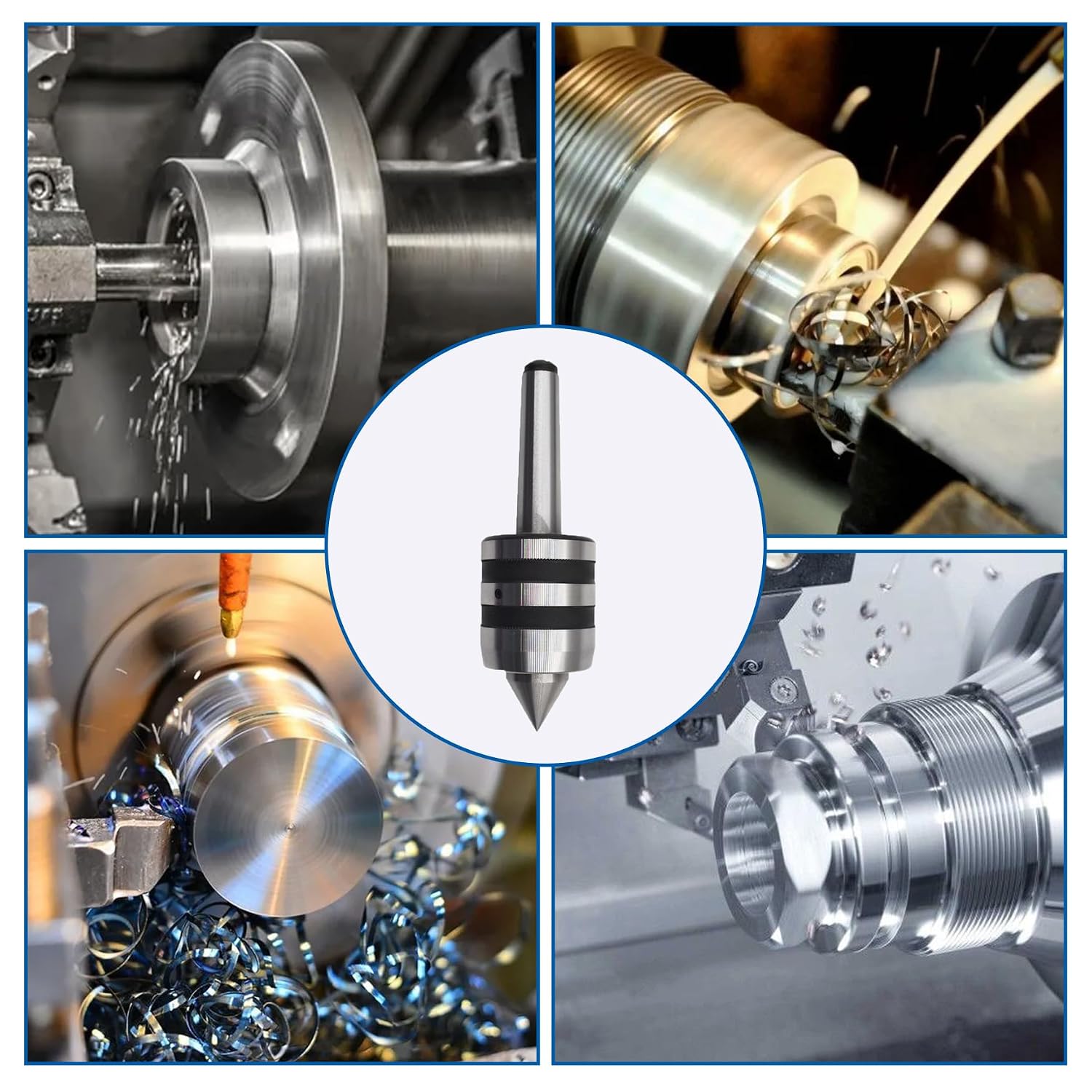 WFLNHB Live Center 2MT 60 Degree Lathe Medium Duty Live Tailstock Center for Wood & Metal Lathe CNC Work