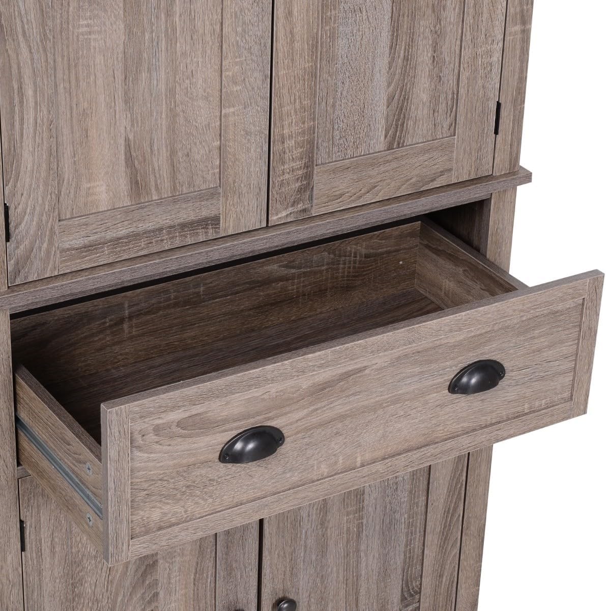 Farmhouse 6ft Kitchen/Bathroom Storage Pantry Drawer Cabinet Wood Grain