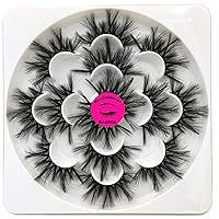 Vista 9 de DAODER Pestañas postizas de 0.98 pulgadas (0.984 in), pestañas largas de visón 8D, pestañas de visón de volumen dramático para mujeres, paquete de 7