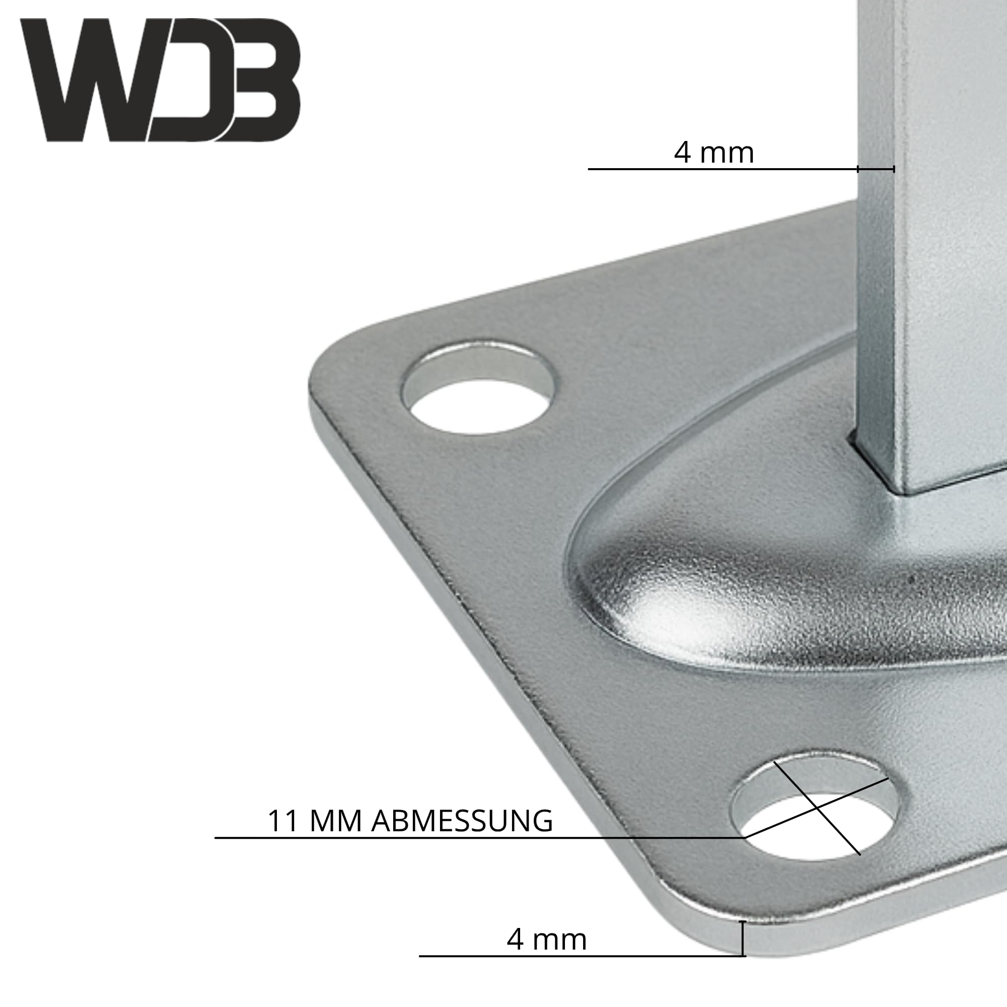 WDB Butoir de porte avec butée en caoutchouc - 100 x 80 mm - Pour portails roulants et portes lourdes - Acier galvanisé, résistant aux intempéries et durable - Noir - 1 pièce