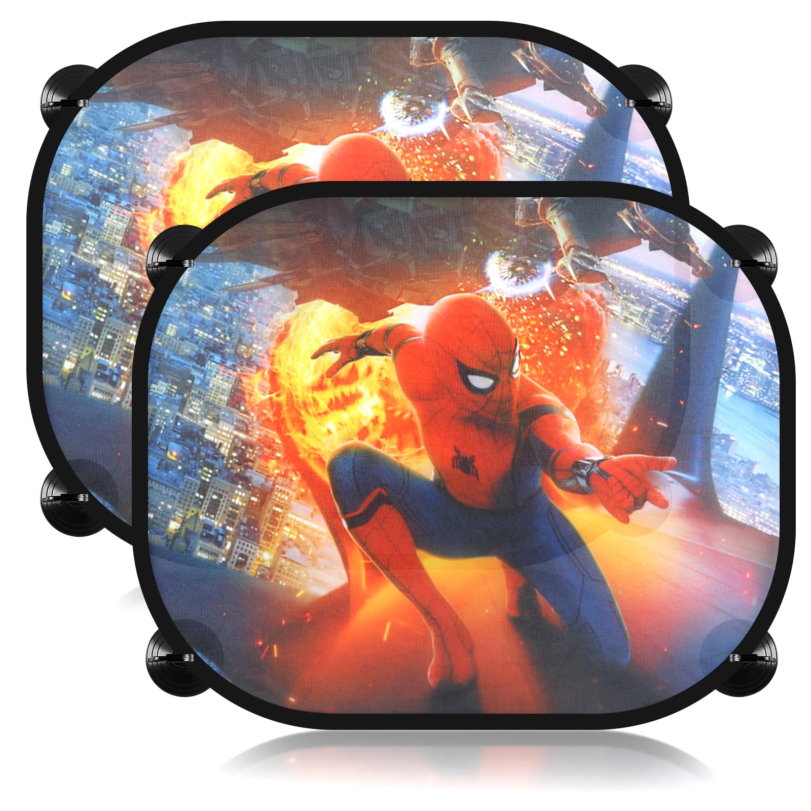 AWOUSUE 2 Piezas Spiderma Parasol Coche Bebe, Spiderma Parasol Ventanas Traseras Coche, Spiderma Parasol Coche Infantil, Para Proteger Del Sol a Bebés y Mascotas