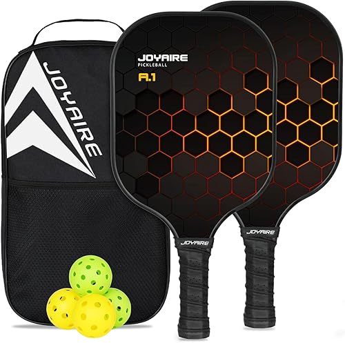 JOYAIRE Pickleball Paddles Set of 2, USAPA Standard Fiberglass Pickleball Set, Lightweight Honeycomb Core Pickle Ball Rackets, Pickle Ball Paddle
