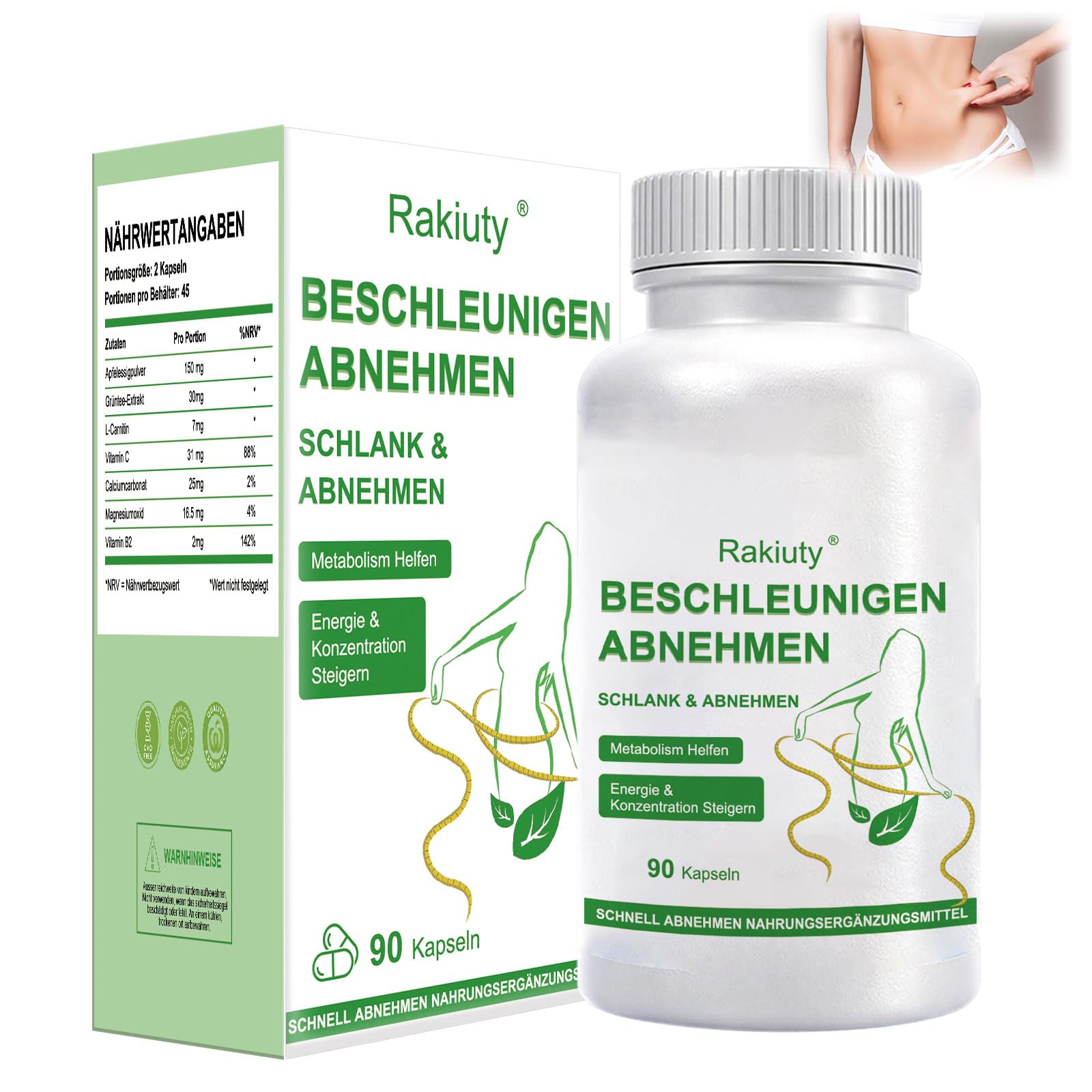 Stoffwechsel Beschleunigen Abnehmen,Unterstützung Beim Abnehmen,90 Kapseln
