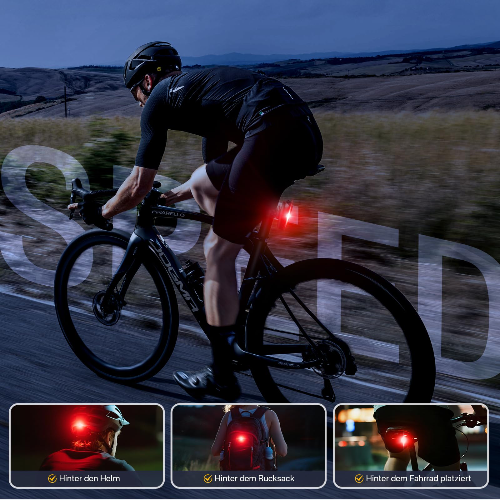 Fahrradlicht Set lichtsensor,Smart Rücklicht mit Bremslicht,Sensor Fahrradlicht StVZO Zugelassen,Integrierte Helligkeitssensor,Fahrrad Frontlicht & Rücklicht für Rennrad,MTB,E-Bike