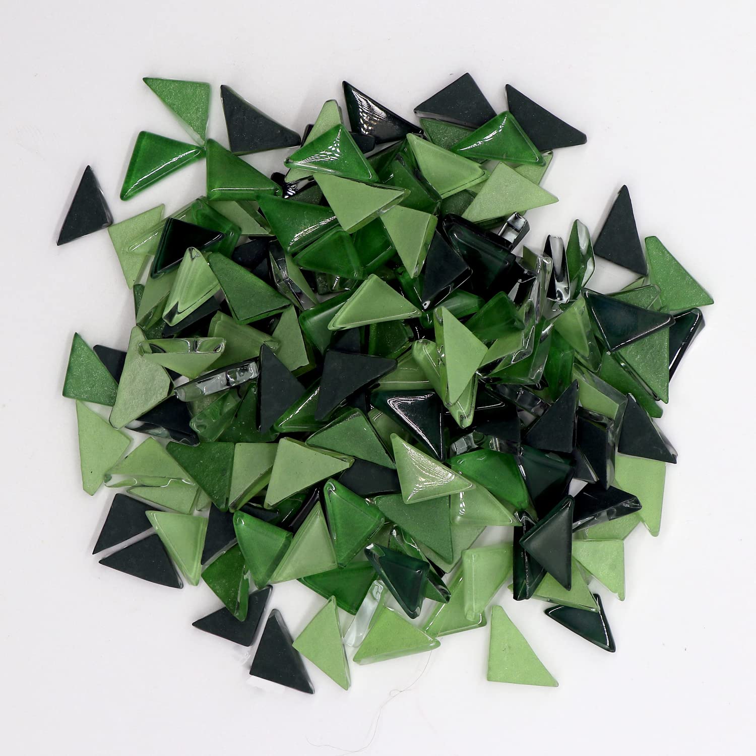 SWEVEN ART STUDIOMosaic Tiles, 15x15mm Size Triangles, 4mm Thick, Green Shade Assortment (Pack of 200Gms)