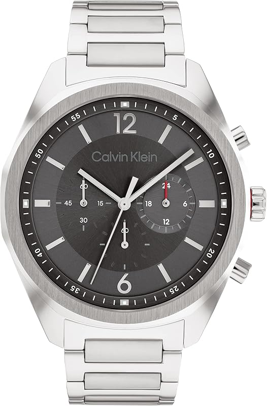 Calvin Klein Chronograph Quartz Watch for Men Force Collection with Stainless Steel Straps
