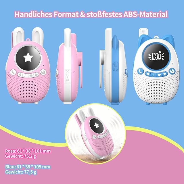 Foto 6 de 8 de Walkie-talkies W208 para niños, Recargables, Paquete de 2 Unidades
