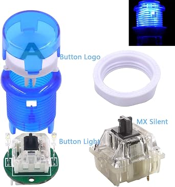 SJ@JX Arcade 2 Player Game Controller Stick DIY Kit LED Button MX Micro Switch 8 Way Joystick USB Encoder Cable for PC MAME Raspberry Pi