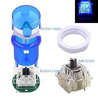 Vista 4 de SJJX Arcade 2 Player Game Controller Stick DIY Kit LED Buttons with Logo MX Microswitch 8 Way Joystick USB Encoder Cable for PC MAME Raspberry Pi