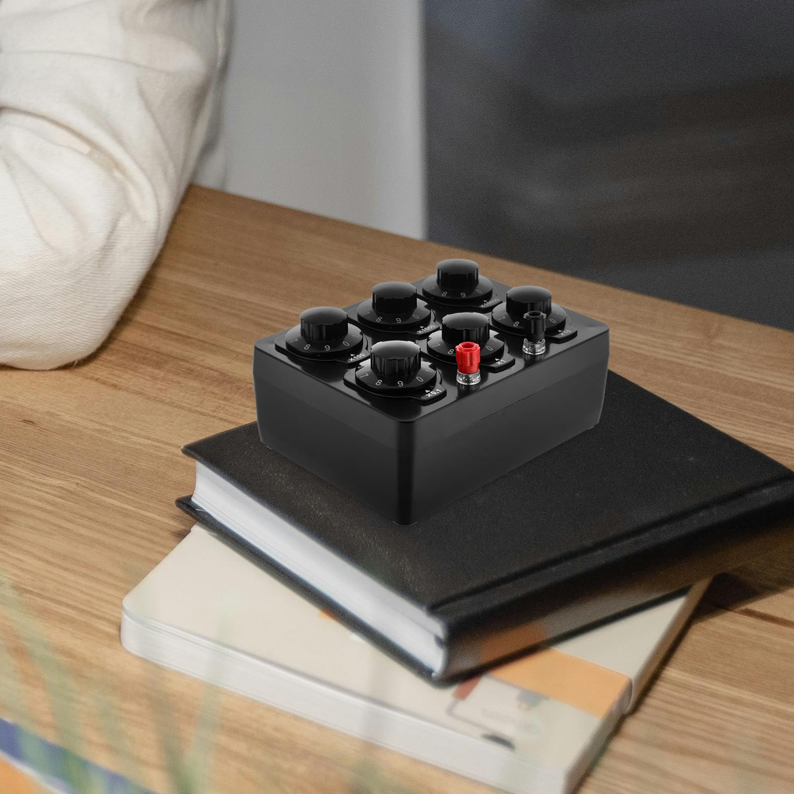 Alipis Boîte De Résistance Variable 6 Digits 0-99999,9 ω à Couche Métallique, Coffret De Substitution Pour Expériences Électriques Collège, Instrument De Précision En Laboratoire Scientifique