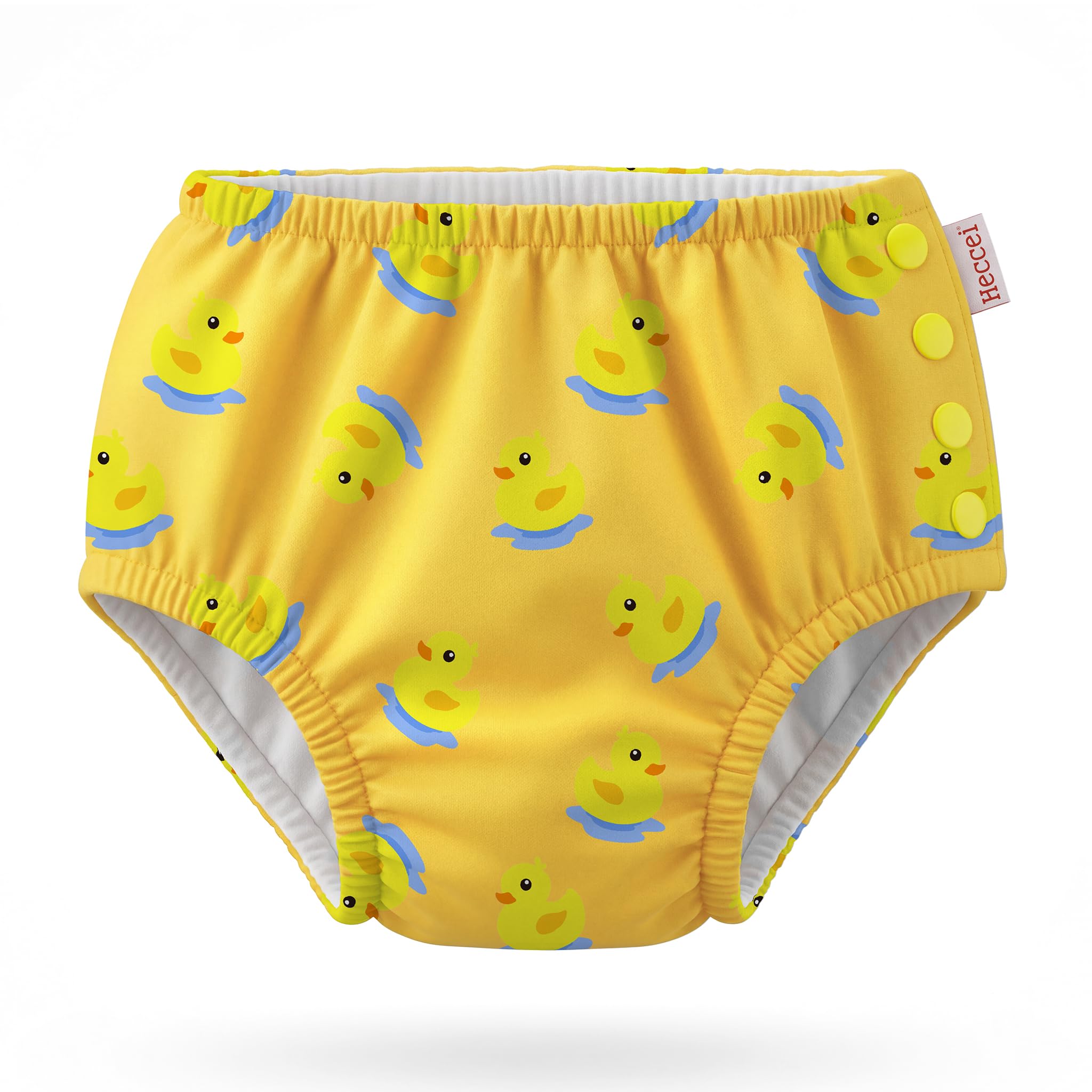 HECCEI Couche de bain pour bébé, réutilisable, douce pour la peau, taille réglable, motif de canard, taille 18-24 mois