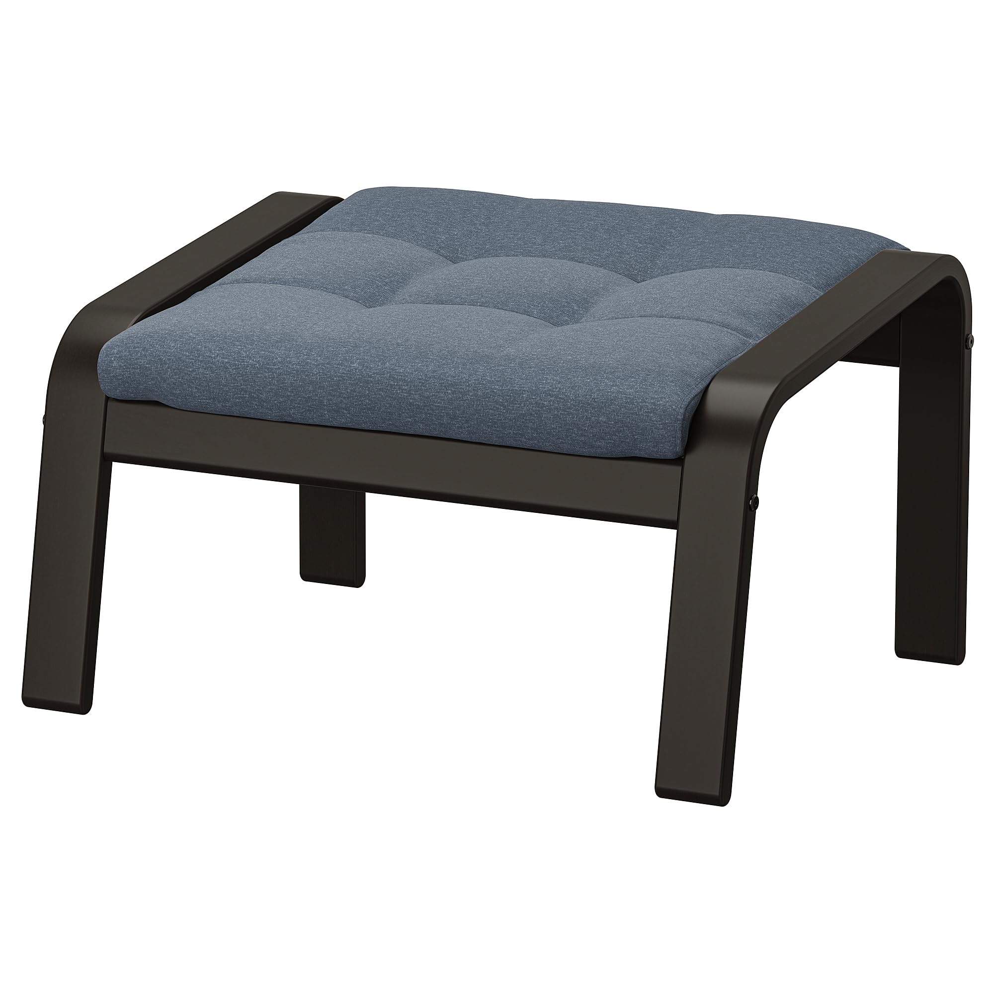 POÄNG Repose-pieds noir-marron meuble de détente salon coussin bleu
