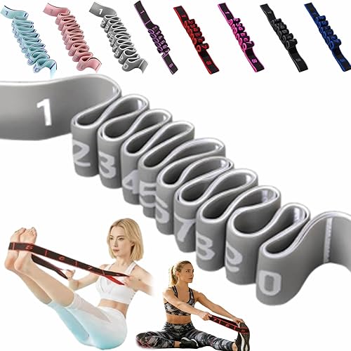 Miniatura 13 de Banda de resistencia de fitness para estiramiento y yoga, bandas de resistencia con asas para brazos, ejercicio de tirador de moda, bandas