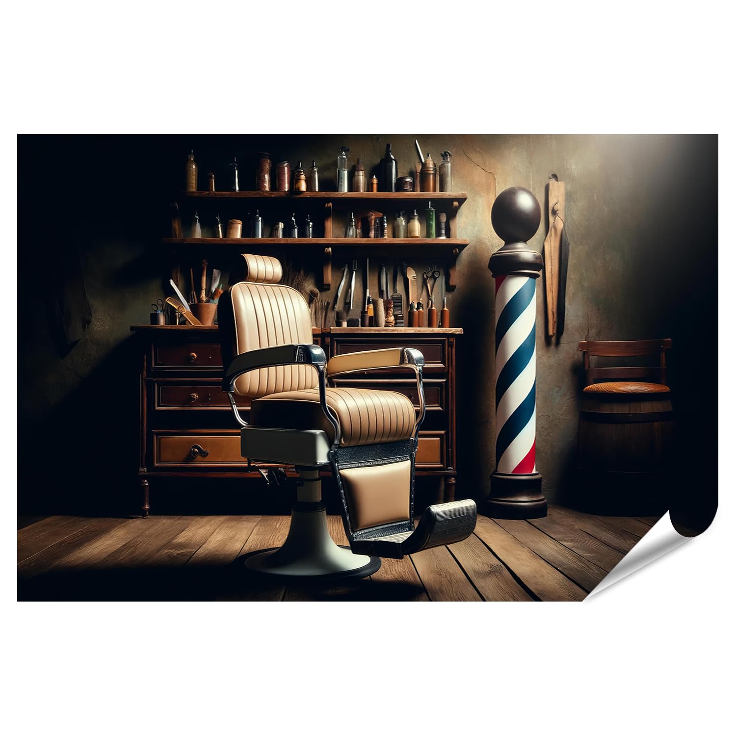 islandburner Prime Picture Poster Antigua Silla de Peluquería en una Barbería Tradicional Fotos Premium Fotos Impresión fotográfica