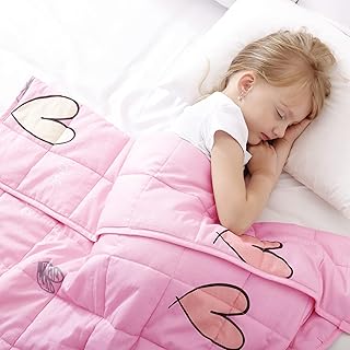 Sponsored Ad - Joyching Weighted Blanket Kids 7 lbs 41x60 inches Egyptian Cotton 600TC for Toddler Cooling Soft Heavy Thro...