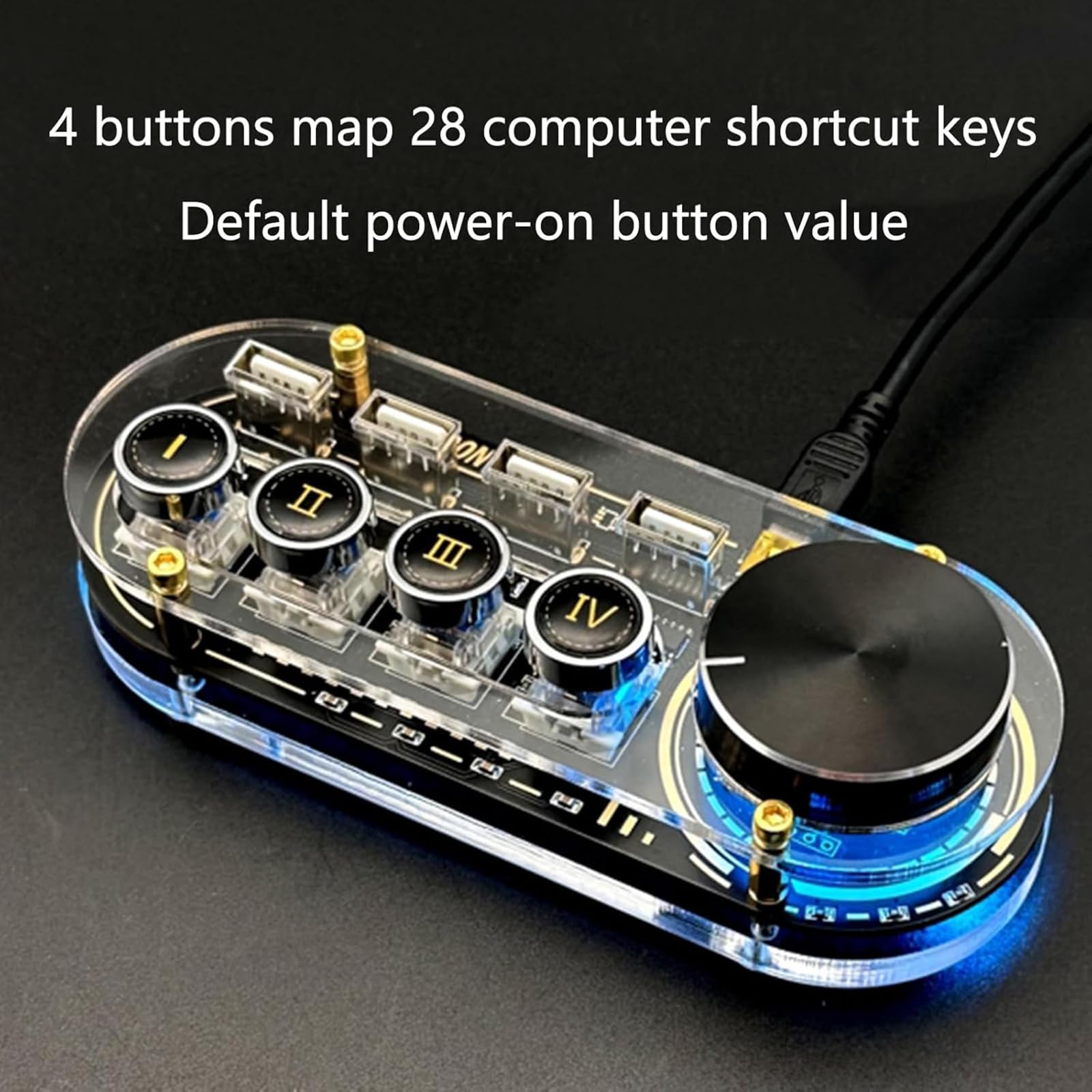 Docking Station USB, Hub USB Multifunzione Con Manopola Per Il Controllo Del Volume, 24 Tipi Di Luci RGB, 3 Porte USB 2.0 Per La Trasmissione Dati E 1 Porta USB 2.0 Per L'alimentazione, Per Tablet