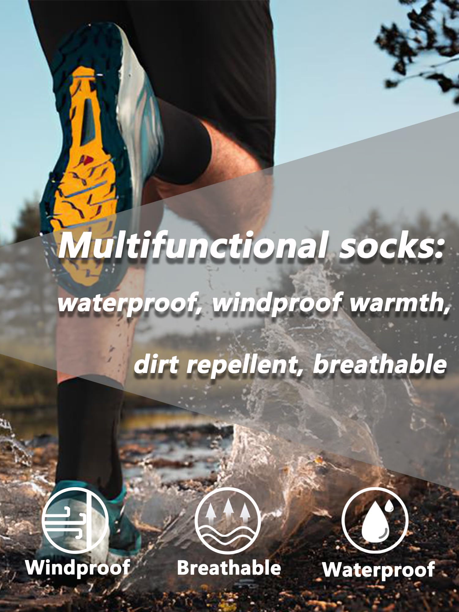 Gash Hao Calcetines impermeables unisex para hombre y mujer, calcetines tobilleros para esquí, senderismo, vadeo, pesca