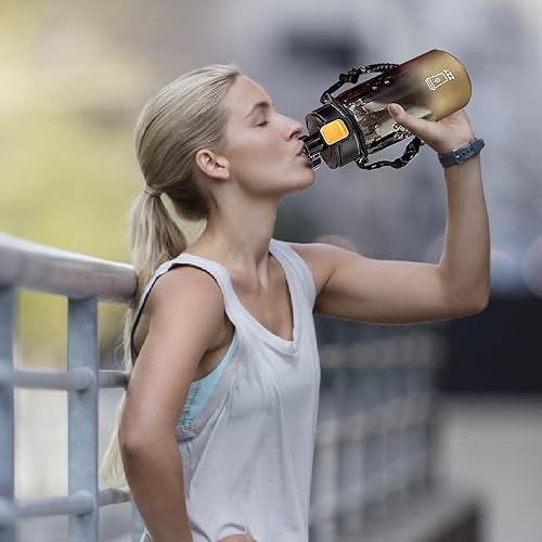Miniatura 2 de ZZT Botella de agua de 25 onzas con boquilla y mango de cuerda de paracaídas ajustable, jarra de agua de boca ancha a prueba de fugas, tritán, libre