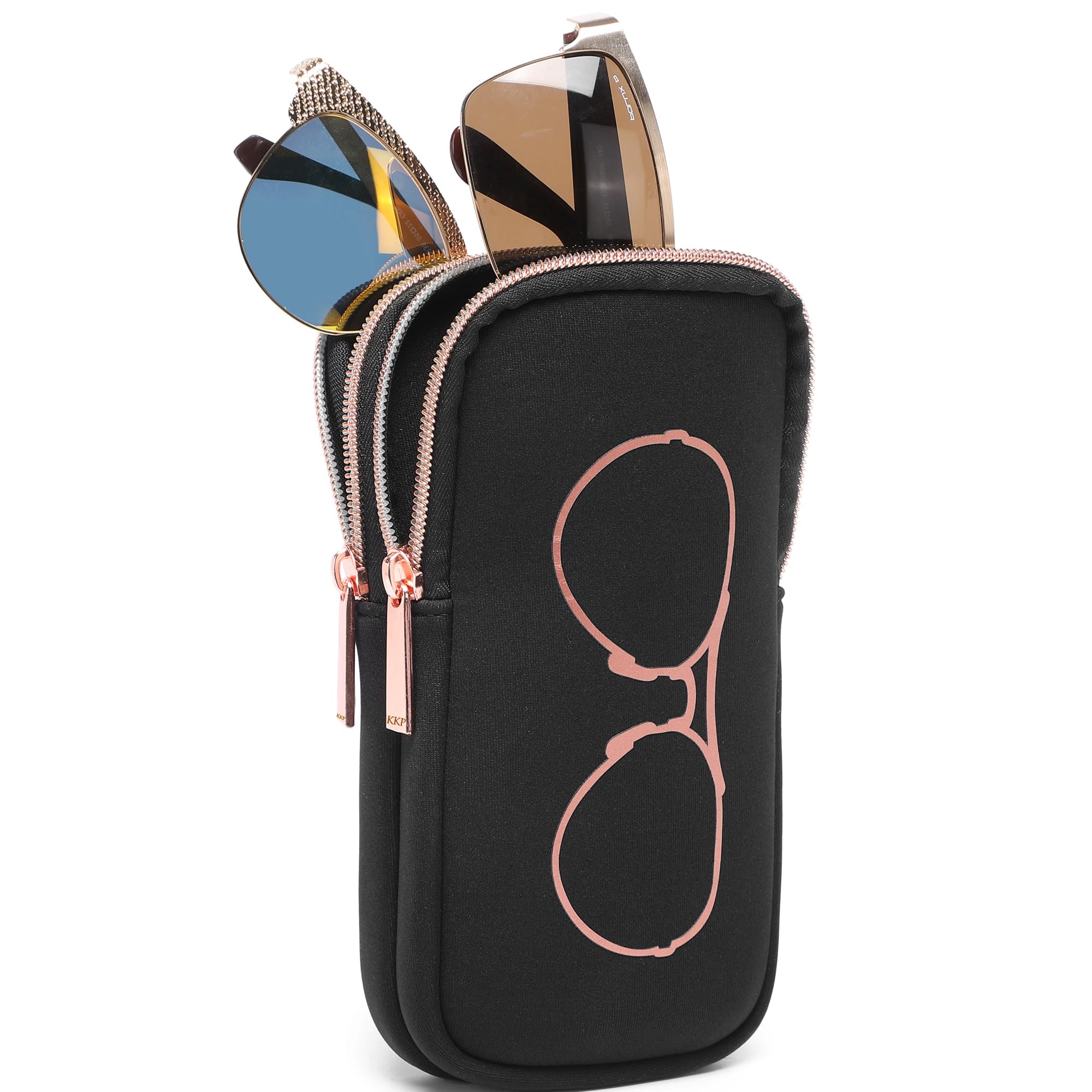 KKP Double Eyeglass Case Sunglasses Cases with 2 Compartments