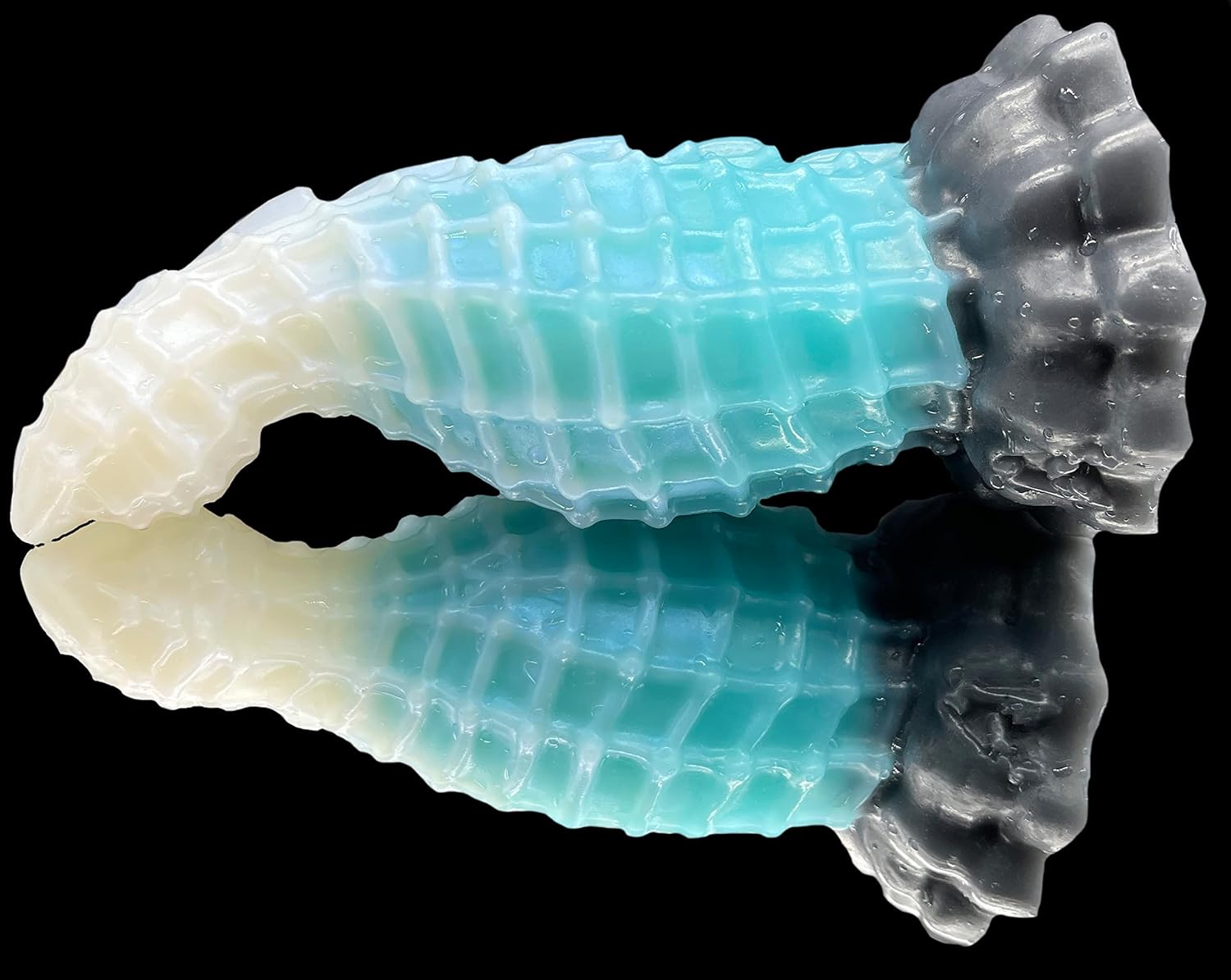 FlirtyDawg Fantasy Dildo Lake Monster Croagon 7 inch Color Azure Platinum Silicone Monster Alien Adult Anal Sex Toys