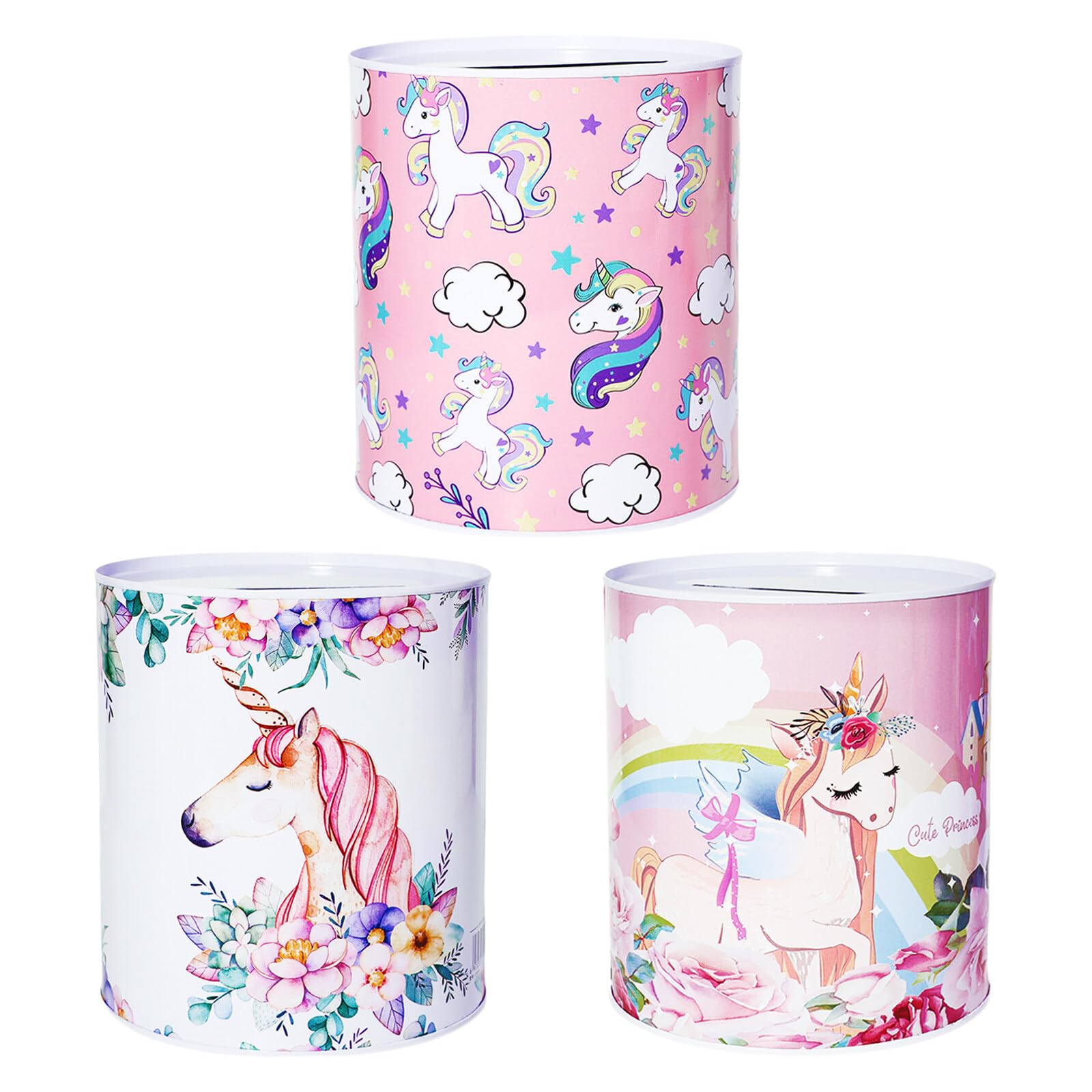 Dzmuero Kids Money Box Not to Open Money Box Baby Large Sealed Piggy Bank Tinplate Material Sturdy and Non-deformable for Banknotes, Coins (1 Piece, Random Pattern)