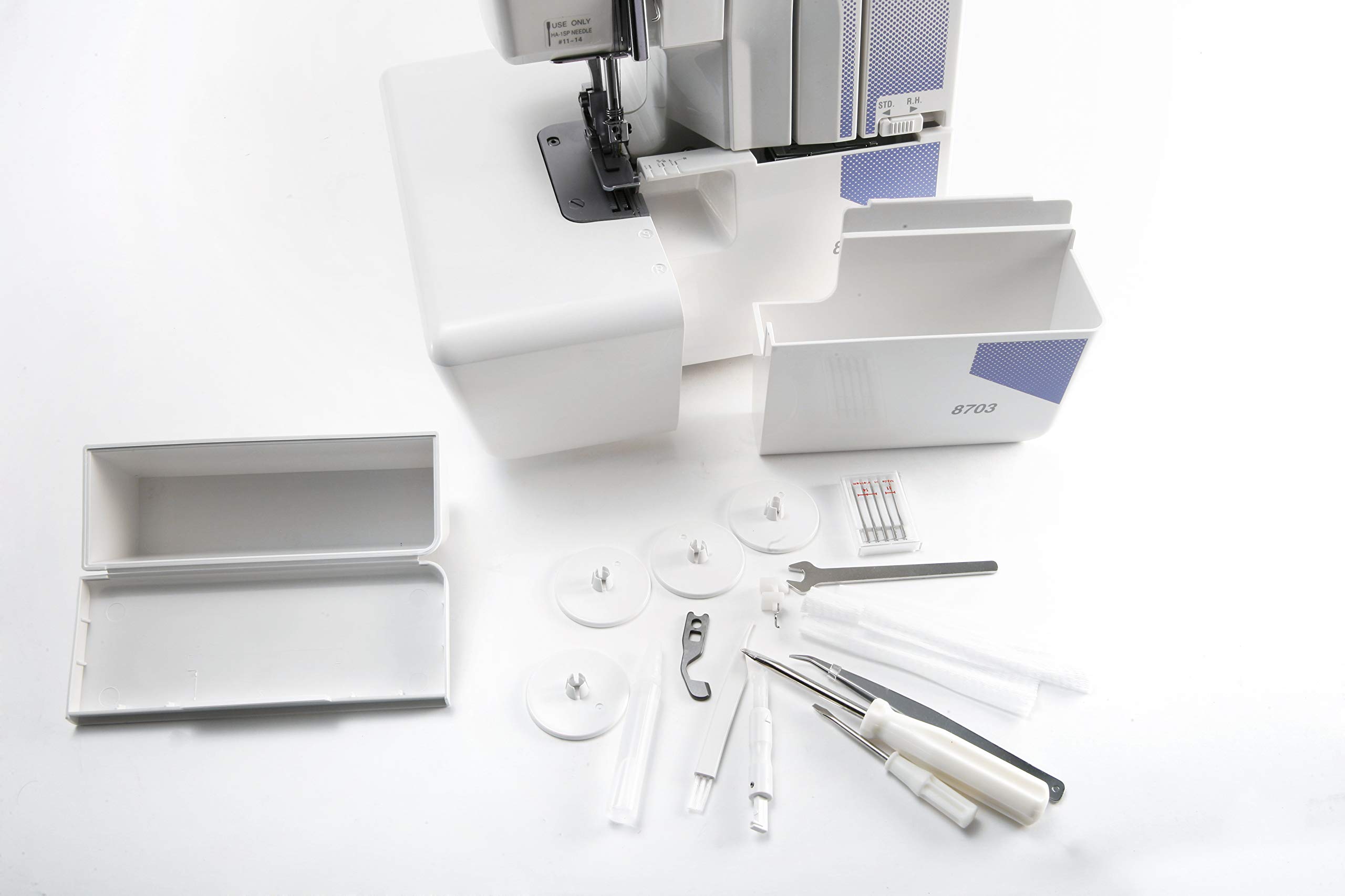 Alfa Profesional 8703 - Máquina de Coser Overlock, Color Blanco
