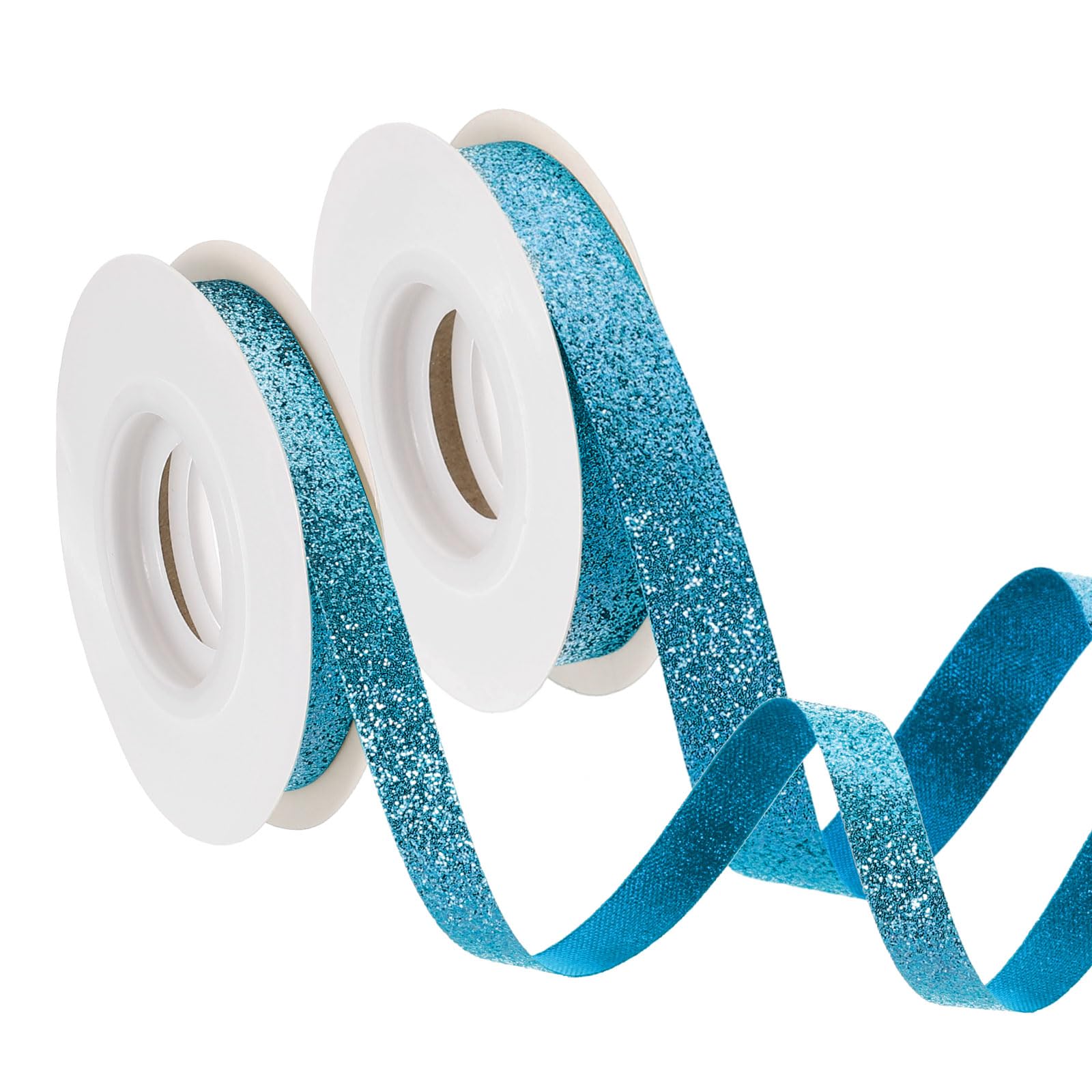 Ruban pour fabrication de nœuds turquoise de 9,1m | Matériel couronne de Noël